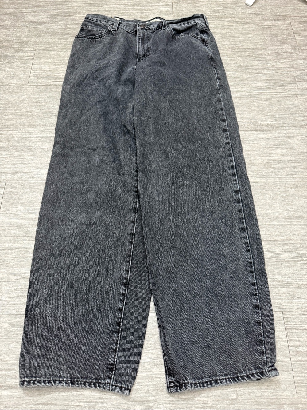 Levi’s Premium Baggy Dad Jeans Black Gray Wash Wide Leg Relaxed Y2K Size 28